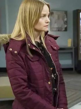 Kim Rollins Law and Order SVU Maroon Parka Jacket