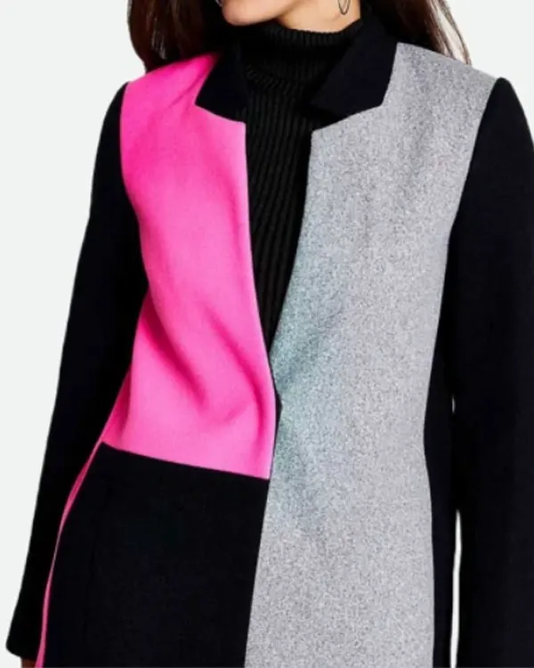 Lily Collins Emily In Paris Color Block Coat For Sale