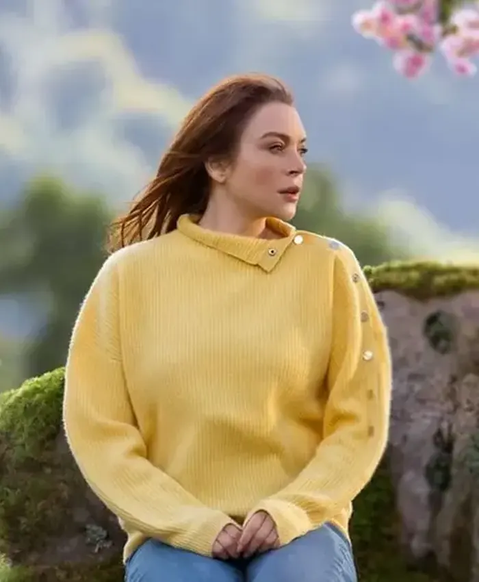 Lindsay Lohan Irish Wish 2024 Yellow Sweatshirt