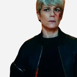 Marina Foïs Furies Season 01 TV Series 2024 Selma Black Bomber Cropped Jacket