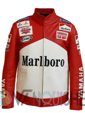 Marlboro Yamaha Red Leather Jacket FRONT