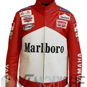 Marlboro Yamaha Red Leather Jacket FRONT
