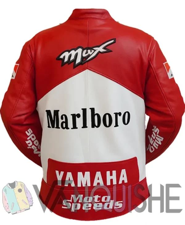 Marlboro Yamaha Red Leather Jacket back