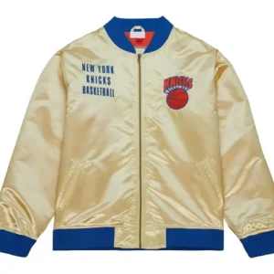 Mauro New York Knicks Team OG 2.0 Gold Satin Bomber Jacket
