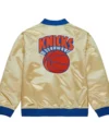 Mauro New York Knicks Team OG 2.0 Gold Satin Bomber Jacket Back