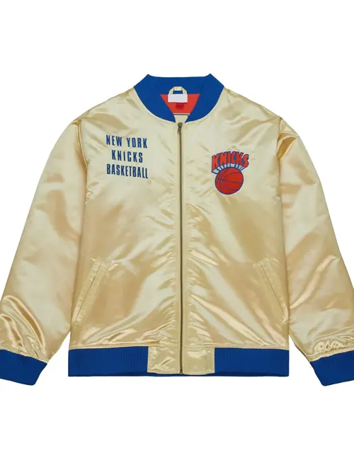 Mauro New York Knicks Team OG 2.0 Gold Satin Bomber Jacket