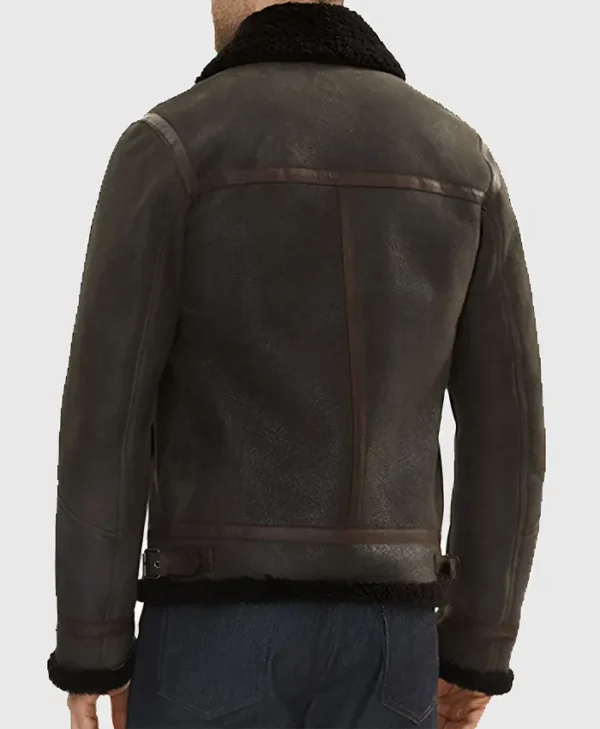 McGowan Brown G1 Bomber Leather Jacket Back