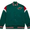 Minnesota Wild Heavyweight Green Satin Varsity Jacket