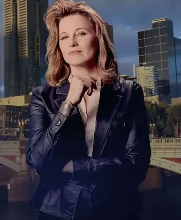 My Life Is Murder Lucy Lawless Black Leather Jacket