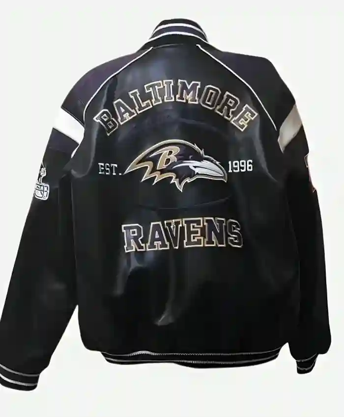 NFL Baltimore Ravens Leather Jacket Backside