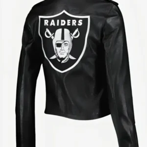 NFL Las Vegas Raiders Black Biker Jacket On Sale 
