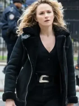Nina Chase FBI S04 Black Shearling Leather Jacket