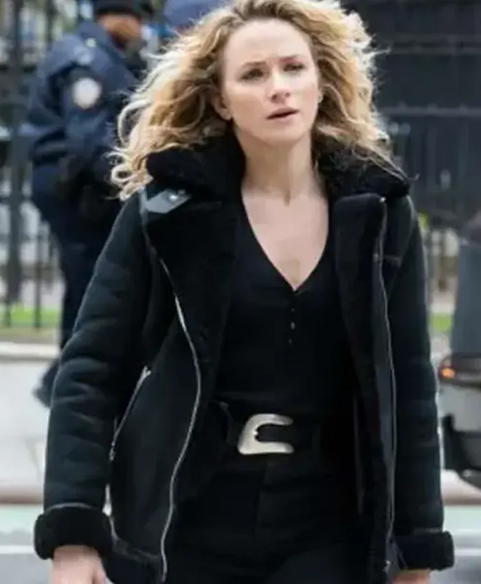 Nina Chase FBI S04 Black Shearling Leather Jacket