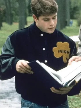 Notre Dame Irish Black Varsity Rudy Jacket front