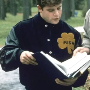Notre Dame Irish Black Varsity Rudy Jacket front