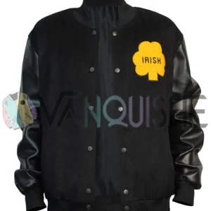 Notre Dame Irish Black Varsity Rudy Jacket frontt