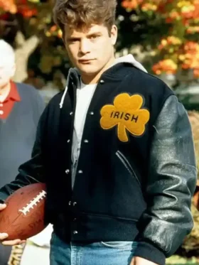 Notre Dame Irish Black Varsity Rudy Jacket left