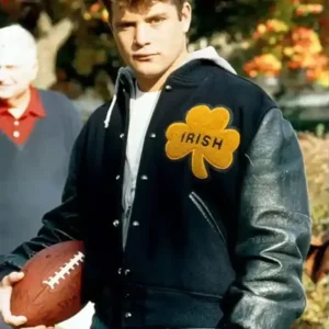 Notre Dame Irish Black Varsity Rudy Jacket left