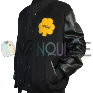 Notre Dame Irish Black Varsity Rudy Jacket leftt
