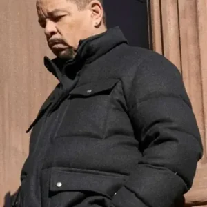 Odafin Tutuola Law and Order SVU 2024 Black Puffer Jacket For Sale 1