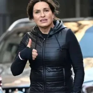 Olivia Benson Law and Order SVU S25 Mariska Hargitay Black Hooded Jacket