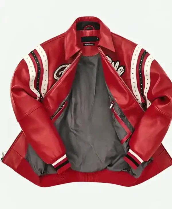 Pelle Pelle Encrusted Red Varsity Jacket
