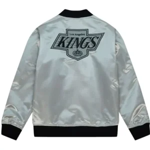 Pomeroy LA Kings Team OG 2.0 Silver Satin Zip Jacket Back