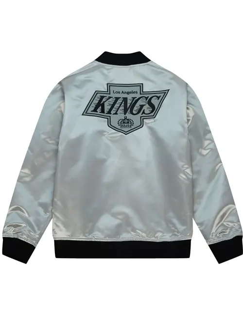 Pomeroy LA Kings Team OG 2.0 Silver Satin Zip Jacket Back