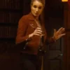 Red Right Hand 2024 Andie MacDowell Brown Leather Jacket For Sale
