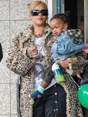 Rihanna Los Angeles Leopard Print Coat