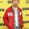 Ryan Gosling SXSW Fall Guy Red Bomber Jacket For Men