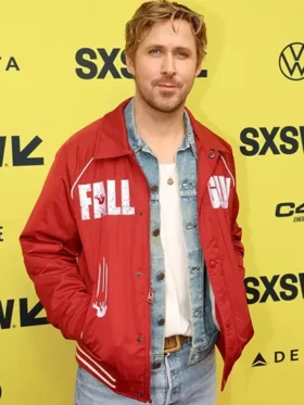 Ryan Gosling SXSW Fall Guy Red Bomber Jacket For Men
