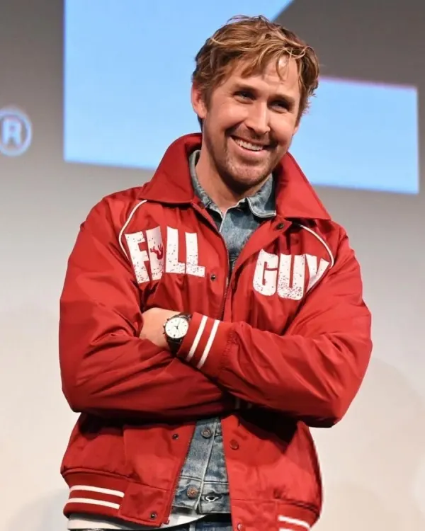 Ryan Gosling SXSW Fall Guy Red Bomber Jacket