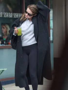 Selena Gomez Long Black Long Coat