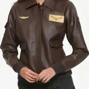 Shop Carol Danvers Captain Marvel Brown Flight Bomber Jacket