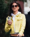 Shop Emily Ratajkowski Yellow Jacket