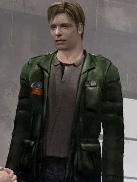 Shop Guy Cihi Silent Hill 2 Green Leather Jacket