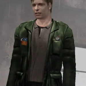 Shop Guy Cihi Silent Hill 2 Green Leather Jacket