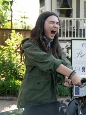 Shop Kaitlyn Little Wing 2024 Green Cotton Jacket