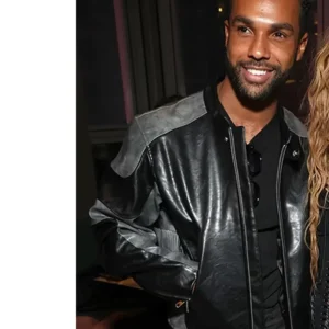 Shop Lucien Laviscount Black Leather Jacket