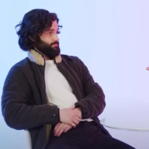 Shop Penn Badgley and Joe Goldberg Teen Vogue Interview Coat Jacket