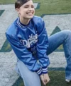 Sofia Carson Dodger Blue Satin Jacket