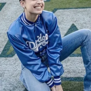Sofia Carson Dodger Blue Satin Jacket