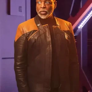 Star Trek Picard Geordi La Forge Black Leather Jacket