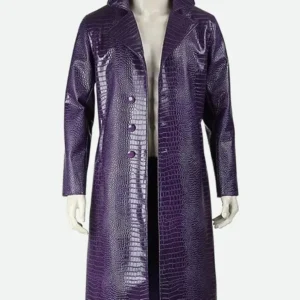 Suicide Squad Joker Purple Leather Coat