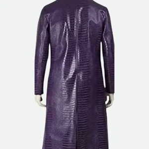 Suicide Squad Joker Purple Leather Coat Back