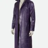 Suicide Squad Joker Purple Leather Coat For Sale