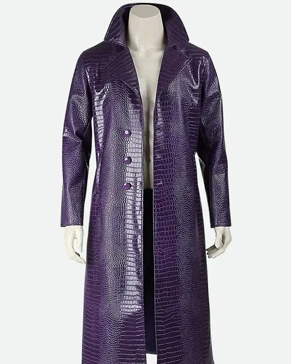 Suicide Squad Joker Purple Leather Coat