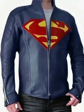 Superman Man Of Steel Blue Leather Jacket