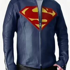 Superman Man Of Steel Blue Leather Jacket